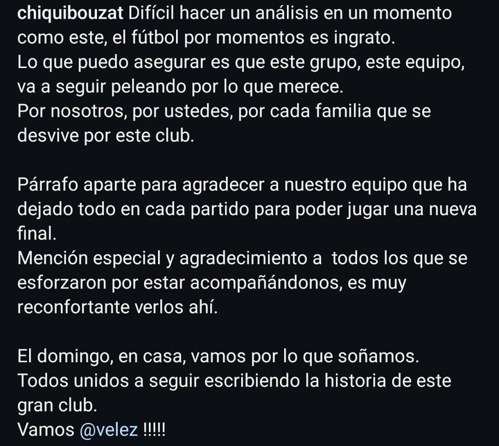 el-alentador-mensaje-de-bouzat-tras-la-caida-en-la-final-de-la-copa-argentina-1 El alentador mensaje de Bouzat tras la caída en la final de la Copa Argentina