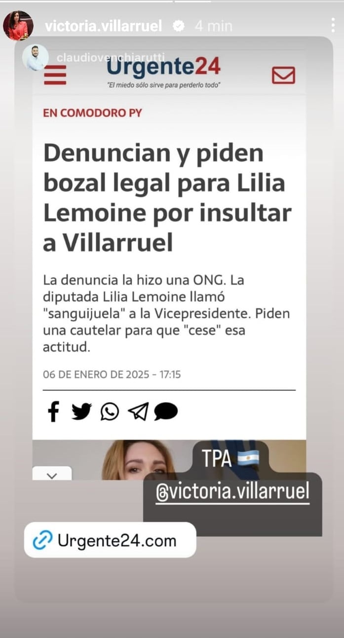 una-ong-presento-una-denuncia-penal-en-el-congreso-contra-lilia-lemoine-por-los-insultos-contra-victoria-villarruel-2 Una ONG presentó una denuncia penal en el Congreso contra Lilia Lemoine por los insultos contra Victoria Villarruel