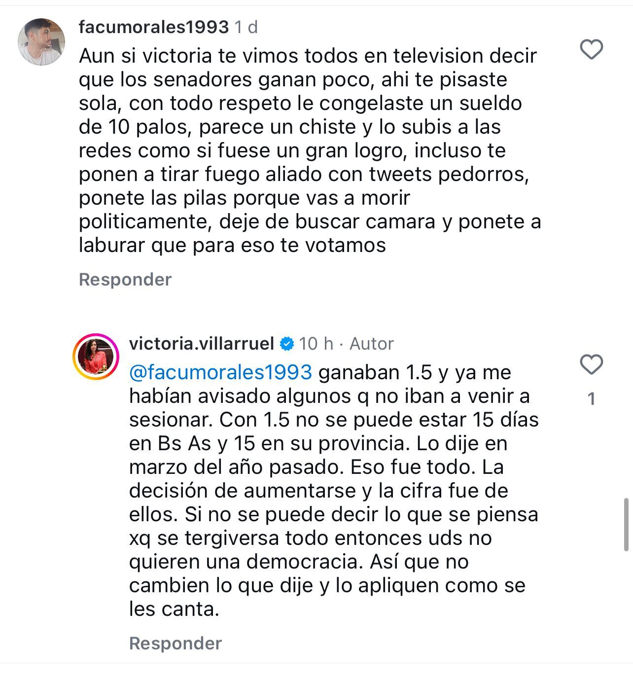 villarruel-se-quejo-por-su-sueldo-y-dijo-que-hasta-un-vocero-gana-mas-que-ella-me-pagan-dos-chirolas-10 Villarruel se quejó por su sueldo y dijo que hasta un vocero gana más que ella: “Me pagan dos chirolas”