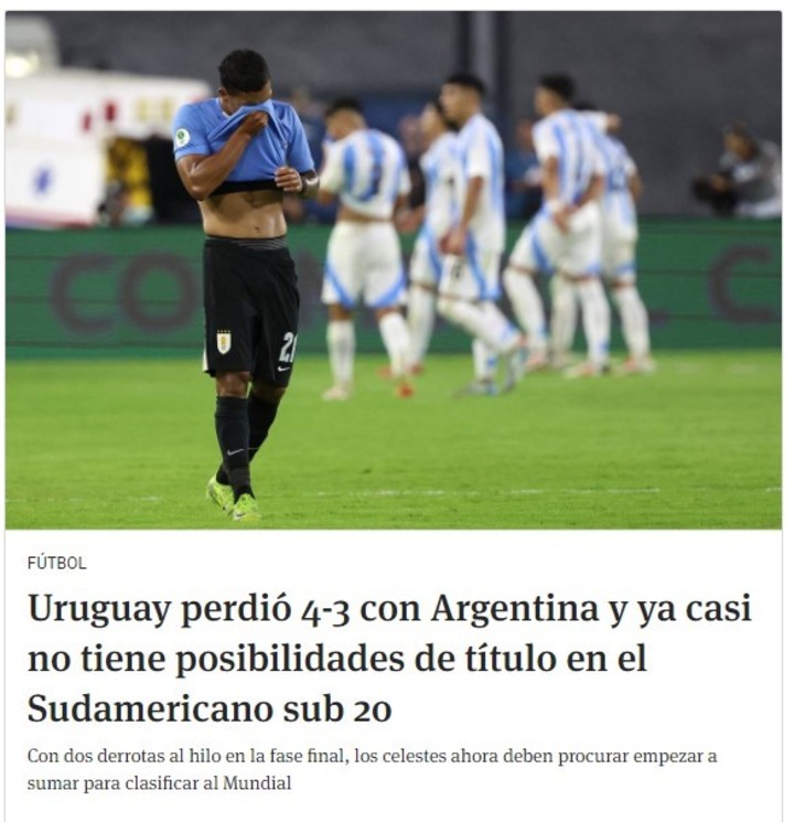 que-dijeron-en-uruguay-tras-la-derrota-con-argentina-en-el-sudamericano-sub-20-2 Qué dijeron en Uruguay tras la derrota con Argentina en el Sudamericano Sub 20