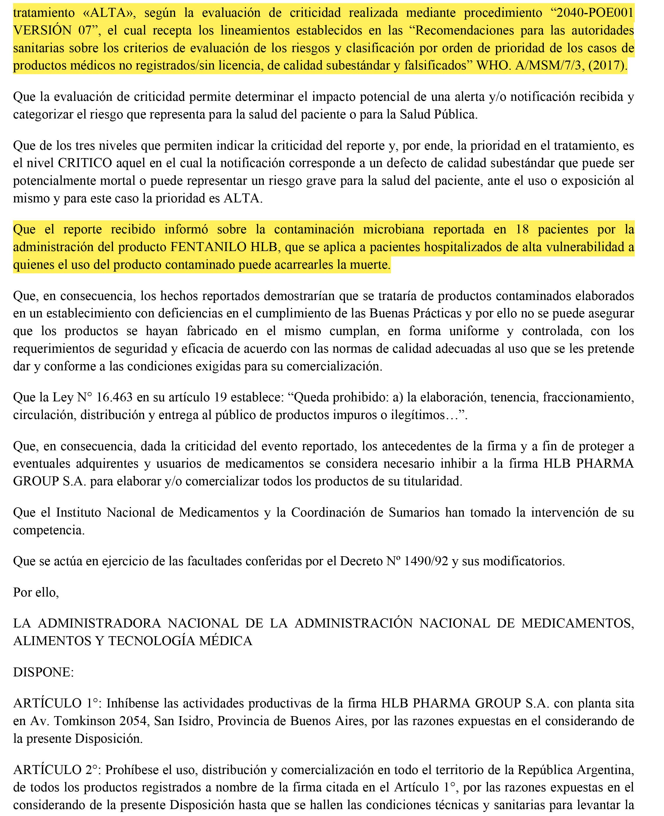 suspendieron-la-elaboracion-de-medicamentos-de-un-laboratorio-y-ordenaron-el-retiro-del-mercado-de-sus-productos-tras-un-brote-bacteriano-1 Suspendieron la elaboración de medicamentos de un laboratorio y ordenaron el retiro del mercado de sus productos tras un brote bacteriano