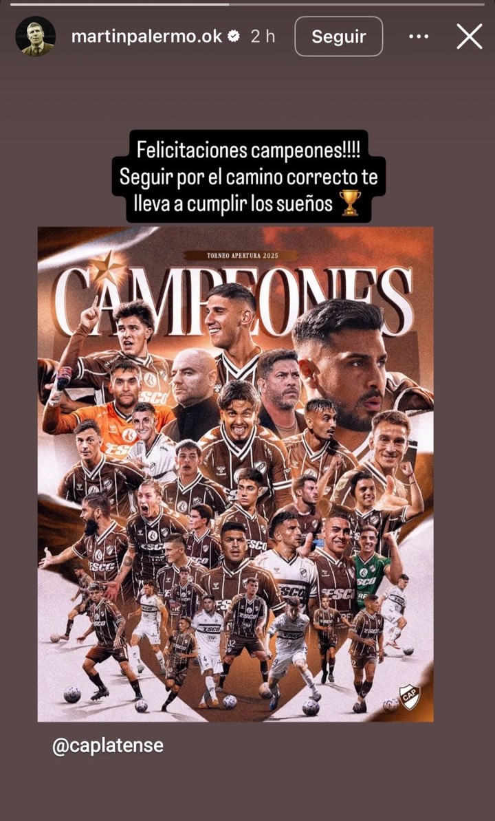 el-mensaje-especial-de-martin-palermo-por-la-consagracion-de-platense-1 El mensaje especial de Martín Palermo por la consagración de Platense