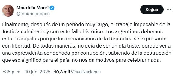 los-mensajes-del-arco-politico-tras-la-confirmacion-de-la-condena-a-cristina-kirchner-2 Los mensajes del arco político tras la confirmación de la condena a Cristina Kirchner