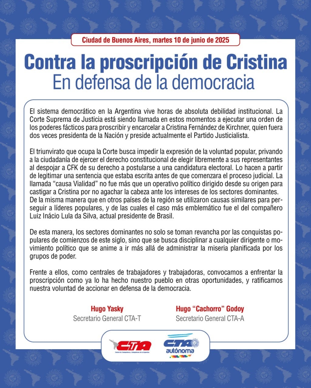 que-sindicatos-anunciaron-medidas-de-fuerza-tras-la-confirmacion-de-la-condena-a-cristina-kirchner-3 Qué sindicatos anunciaron medidas de fuerza tras la confirmación de la condena a Cristina Kirchner