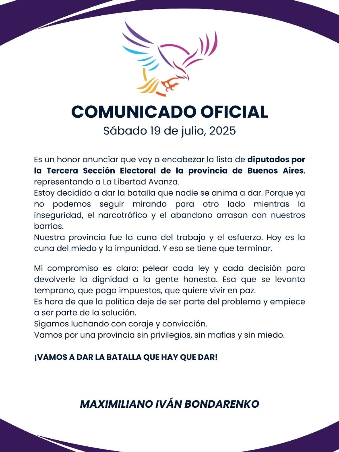 bullrich-se-mostrara-esta-tarde-con-el-candidato-libertario-maximiliano-bondarenko-en-medio-de-la-polemica-con-kicillof-por-los-policias-desplazados-2 Bullrich se mostrará esta tarde con el candidato libertario Maximiliano Bondarenko en medio de la polémica con Kicillof por los policías desplazados