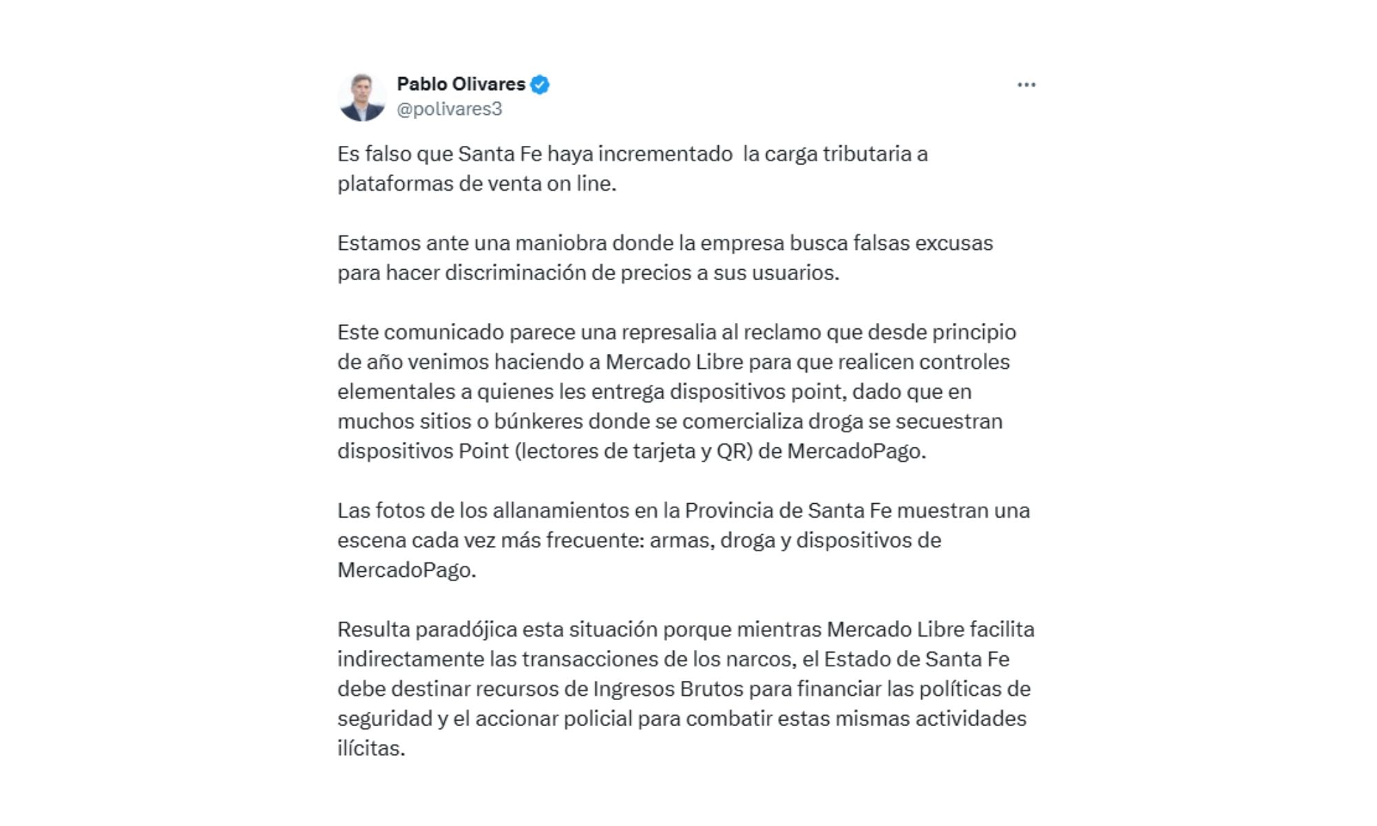 el-gobierno-de-santa-fe-respondio-a-mercado-libre-tras-su-anuncio-sobre-las-cargas-impositivas-provinciales-2 El Gobierno de Santa Fe respondió a Mercado Libre tras su anuncio sobre las cargas impositivas provinciales