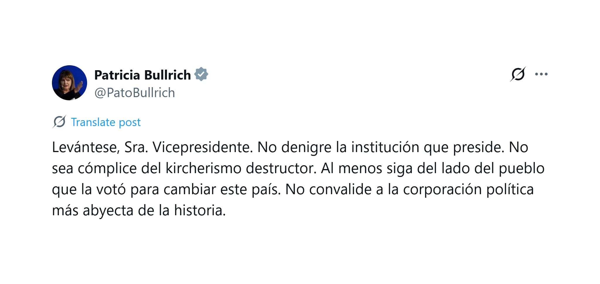 patricia-bullrich-expuso-el-enojo-del-gobierno-con-villarruel-no-sea-complice-del-kirchnerismo-destructor-1 Patricia Bullrich expuso el enojo del Gobierno con Villarruel: “No sea cómplice del kirchnerismo destructor”