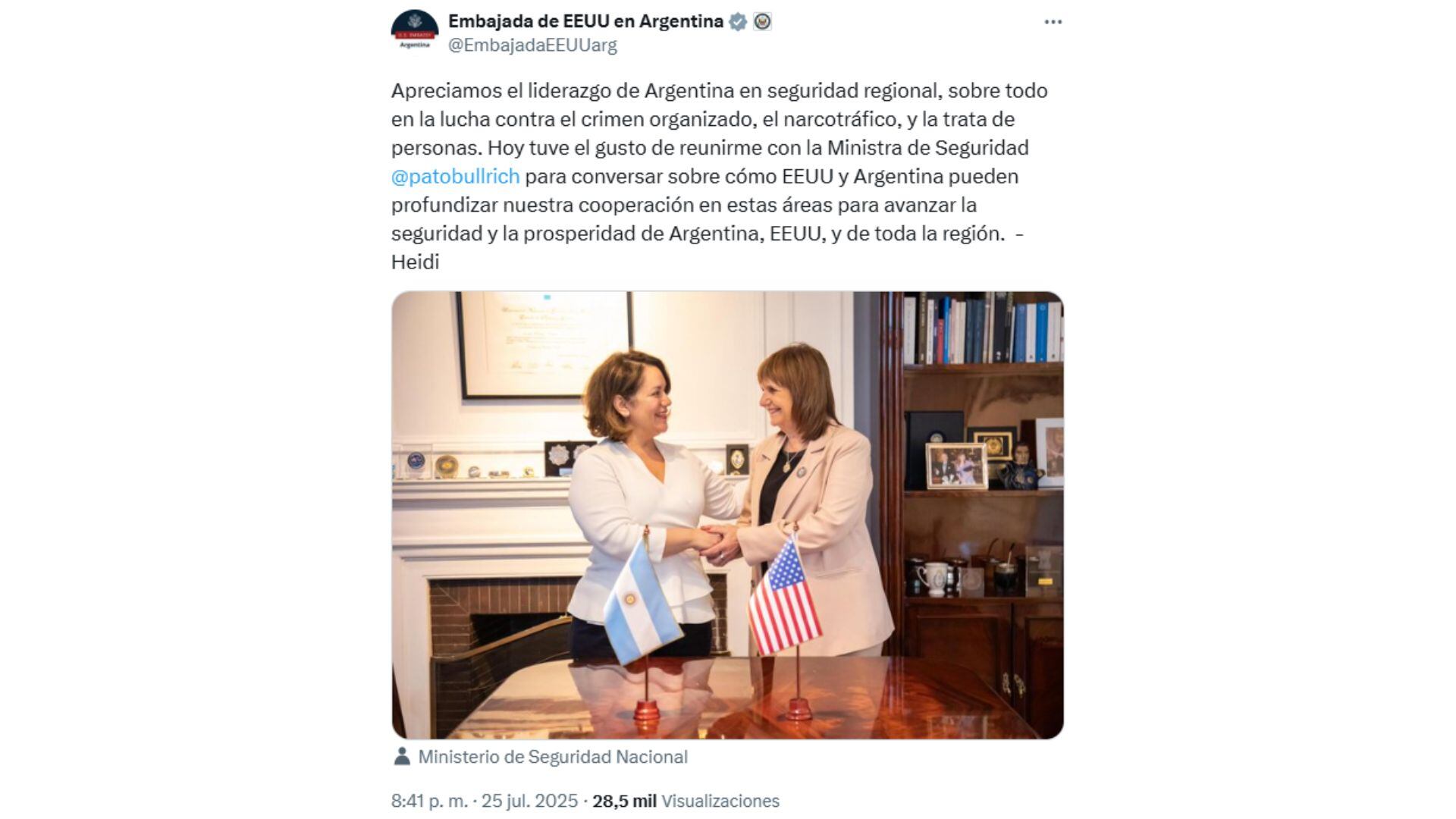 patricia-bullrich-se-reunio-con-una-funcionaria-la-embajada-de-estados-unidos-previo-a-la-llegada-de-kristi-noem-1 Patricia Bullrich se reunió con una funcionaria la Embajada de Estados Unidos, previo a la llegada de Kristi Noem