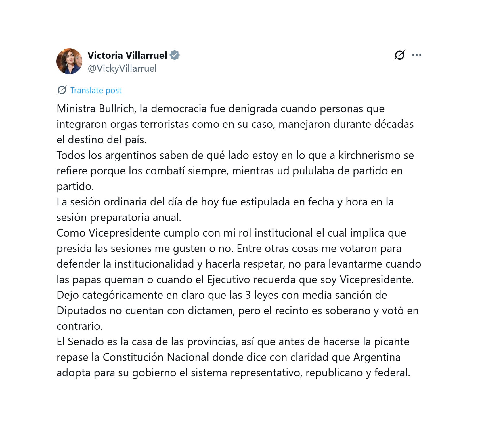 patricia-bullrich-volvio-a-criticar-a-villarruel-que-se-ponga-del-lado-de-la-gente-no-de-los-senadores-kirchneristas-2 Patricia Bullrich volvió a criticar a Villarruel: “Que se ponga del lado de la gente, no de los senadores kirchneristas”