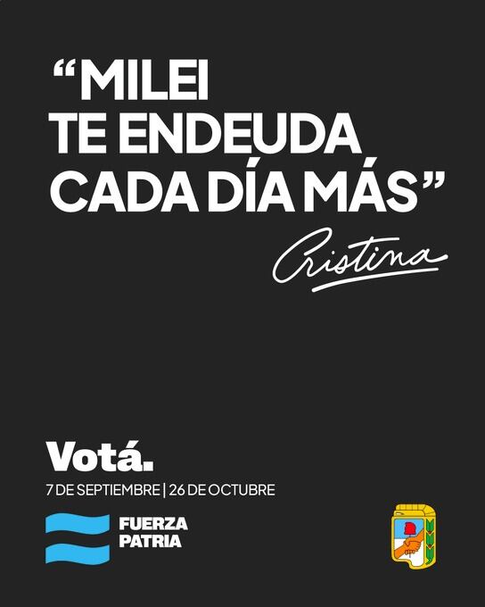 con-frases-de-cristina-kirchner-y-la-palabra-vota-fuerza-patria-convoca-desde-las-redes-a-la-participacion-en-las-proximas-elecciones-1 Con frases de Cristina Kirchner y la palabra “votá”, Fuerza Patria convoca desde las redes a la participación en las próximas elecciones