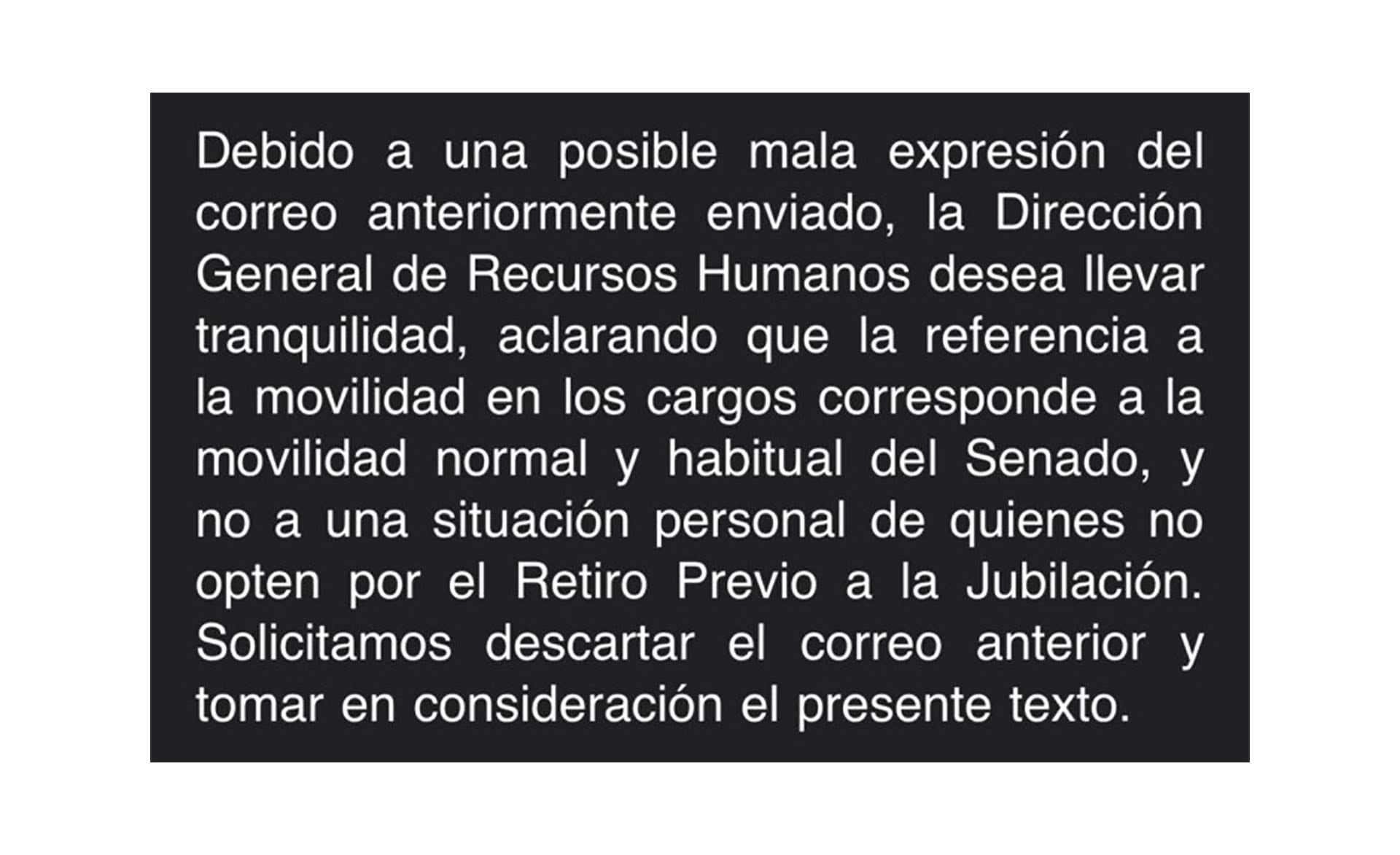 polemica-en-el-senado-por-un-mail-que-presionaba-por-jubilaciones-anticipadas-y-luego-pidieron-descartar-1 Polémica en el Senado por un mail que presionaba por jubilaciones anticipadas y luego pidieron descartar
