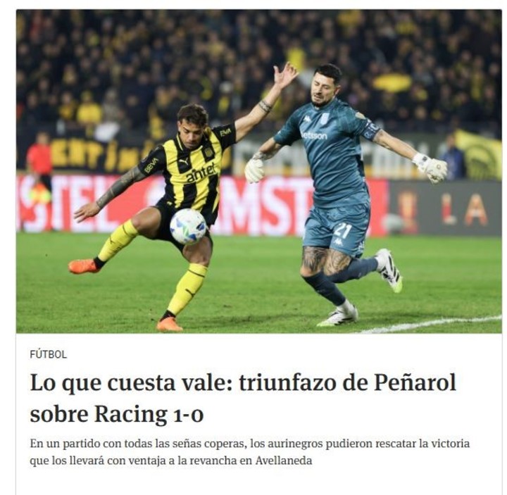 que-dijeron-los-medios-de-uruguay-sobre-la-victoria-de-penarol-contra-racing-en-la-copa-libertadores-2 ¿Qué dijeron los medios de Uruguay sobre la victoria de Peñarol contra Racing en la Copa Libertadores?