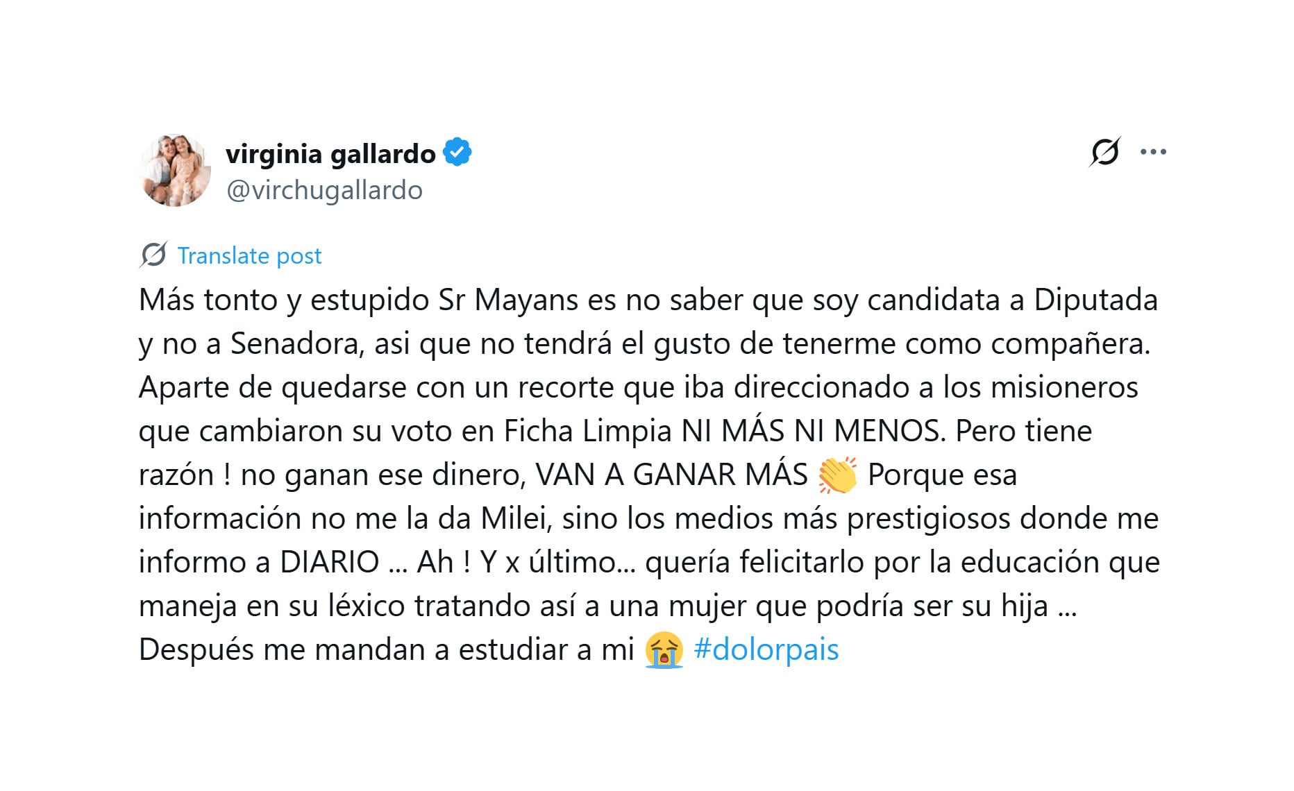 virginia-gallardo-lloro-al-explicar-su-candidatura-tengo-todo-para-perder-1 Virginia Gallardo lloró al explicar su candidatura: “Tengo todo para perder”