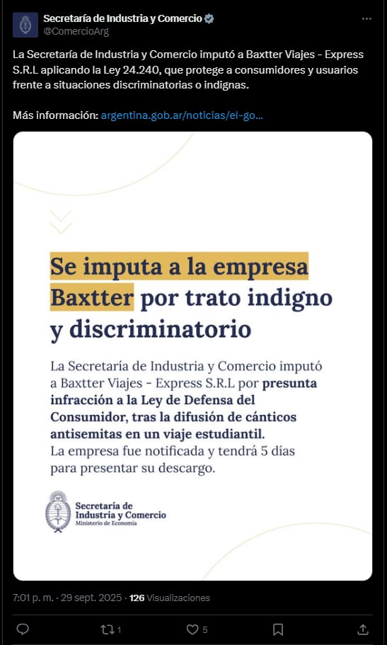 el-gobierno-imputo-a-la-empresa-de-viaje-de-egresados-que-estaba-a-cargo-de-los-alumnos-que-se-grabaron-con-canticos-antisemitas-1 El Gobierno imputó a la empresa de viaje de egresados que estaba a cargo de los alumnos que se grabaron con cánticos antisemitas