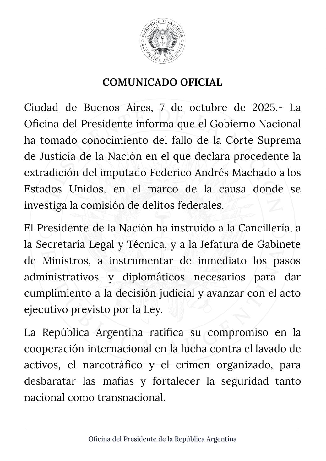el-gobierno-firmo-la-extradicion-de-fred-machado-y-se-acerca-su-traslado-a-los-estados-unidos-1 El Gobierno firmó la extradición de “Fred” Machado y se acerca su traslado a los Estados Unidos