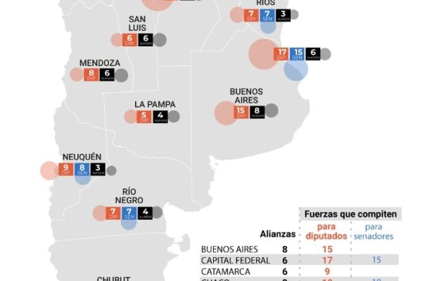 Elecciones 2025: cómo quedó la configuración de alianzas en los 24 distritos del país