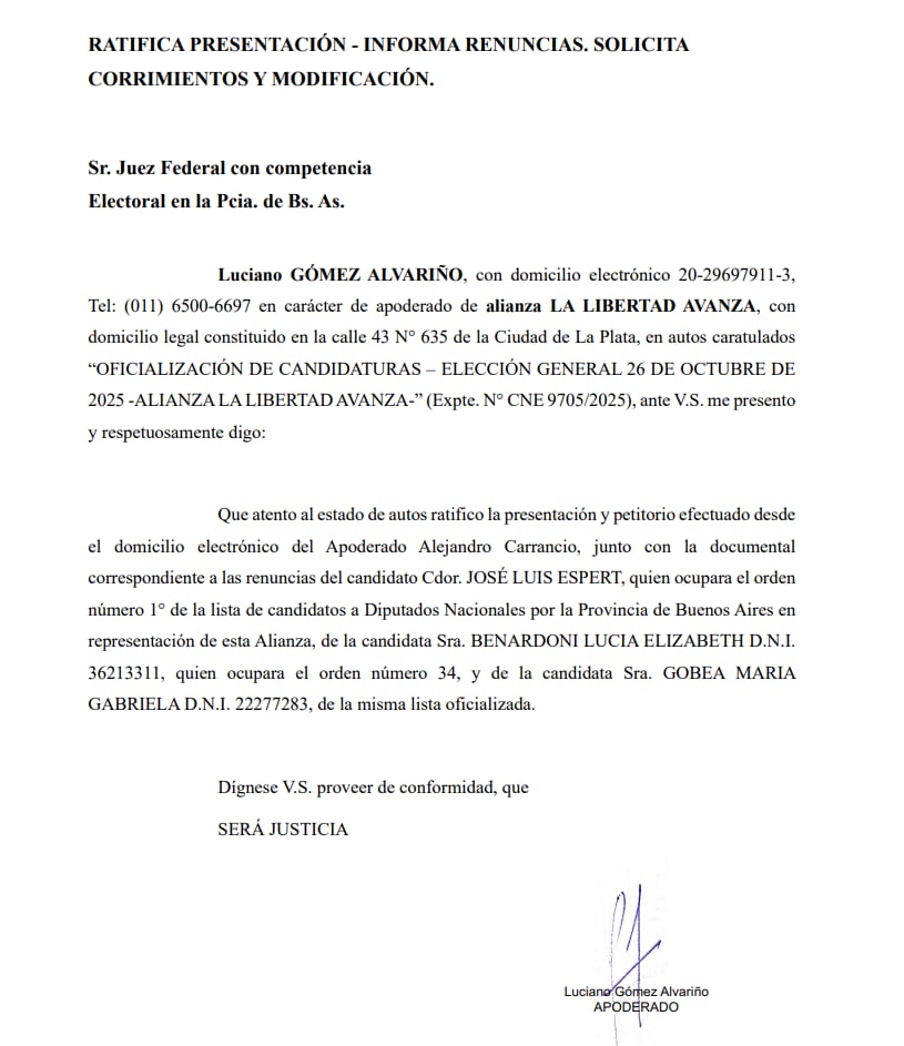 la-libertad-avanza-presento-el-pedido-para-reemplazar-a-espert-por-santilli-y-reimprimir-las-boletas-3 La Libertad Avanza presentó el pedido para reemplazar a Espert por Santilli y reimprimir las boletas