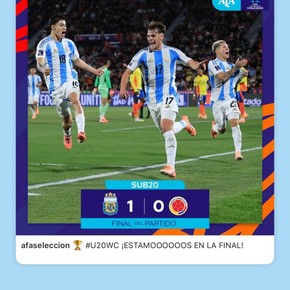 ya-en-la-final-el-festejo-de-los-pibes-de-argentina-en-el-vestuario-y-un-palito-a-colombia-5 Ya en la final, el festejo de los pibes de Argentina en el vestuario y un palito a Colombia