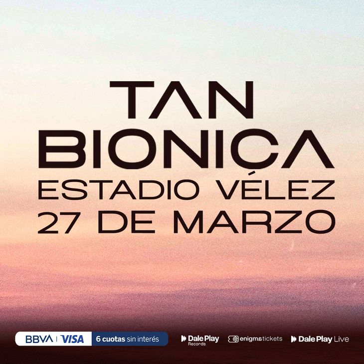 desde-hoy-venden-las-entradas-para-el-show-de-tan-bionica-en-el-estadio-de-velez-precios-y-donde-conseguirlas-1 Desde hoy venden las entradas para el show de Tan Biónica en el estadio de Vélez: precios y dónde conseguirlas