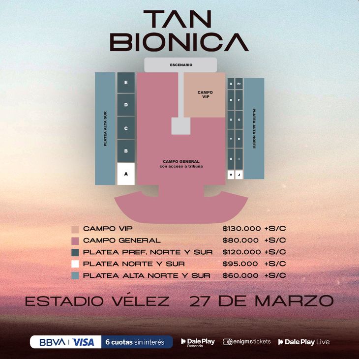 desde-hoy-venden-las-entradas-para-el-show-de-tan-bionica-en-el-estadio-de-velez-precios-y-donde-conseguirlas-2 Desde hoy venden las entradas para el show de Tan Biónica en el estadio de Vélez: precios y dónde conseguirlas