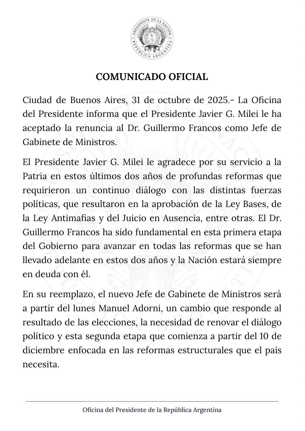 guillermo-francos-renuncio-como-jefe-de-gabinete-y-lo-reemplazara-manuel-adorni-3 Guillermo Francos renunció como jefe de Gabinete y lo reemplazará Manuel Adorni