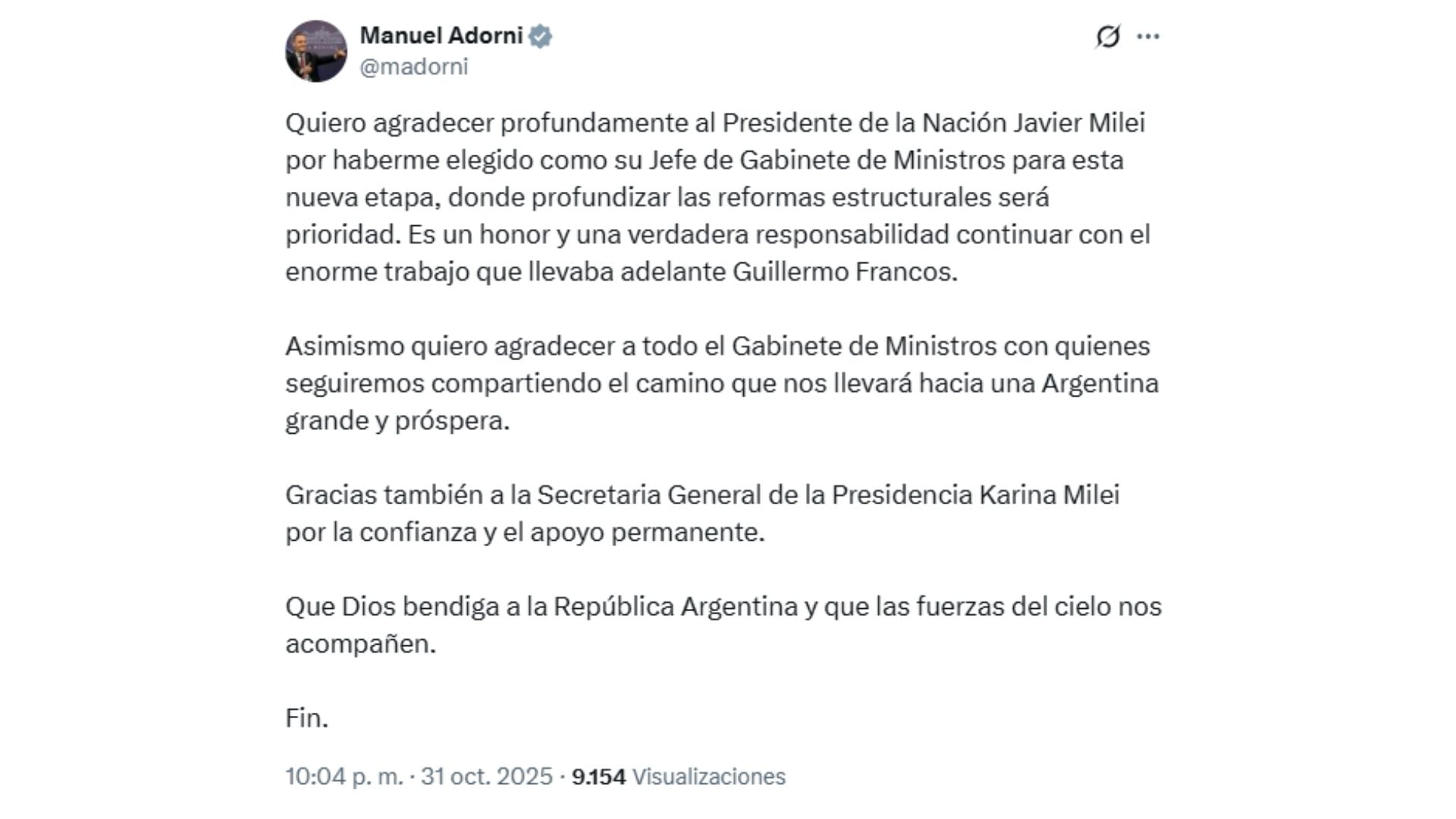 manuel-adorni-hablo-como-nuevo-jefe-de-gabinete-profundizar-las-reformas-estructurales-sera-prioridad-1 Manuel Adorni habló como nuevo jefe de Gabinete: “Profundizar las reformas estructurales será prioridad”