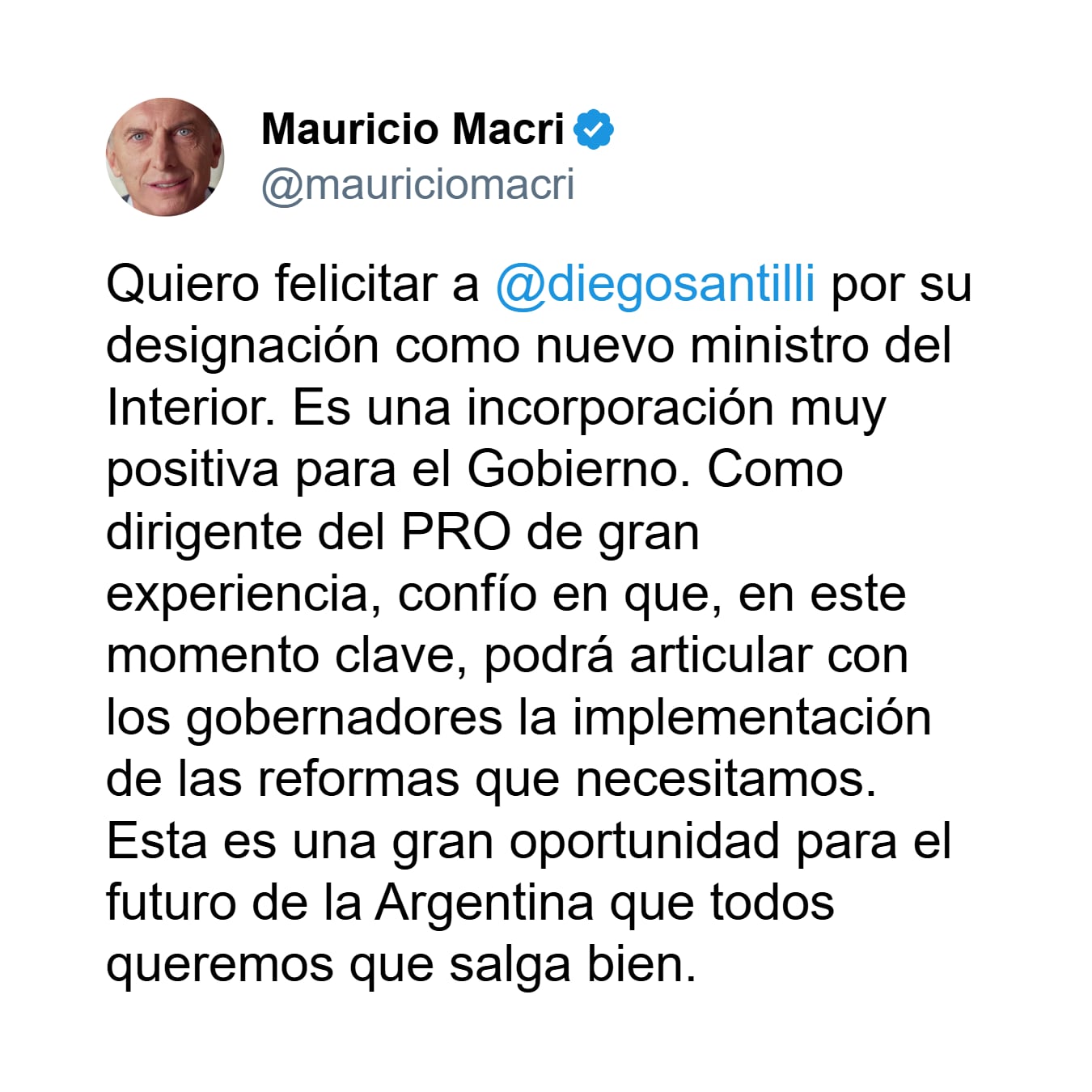 mauricio-macri-celebro-la-designacion-de-diego-santilli-como-ministro-del-interior-podra-articular-con-los-gobernadores-las-reformas-1 Mauricio Macri celebró la designación de Diego Santilli como ministro del Interior: “Podrá articular con los gobernadores las reformas”
