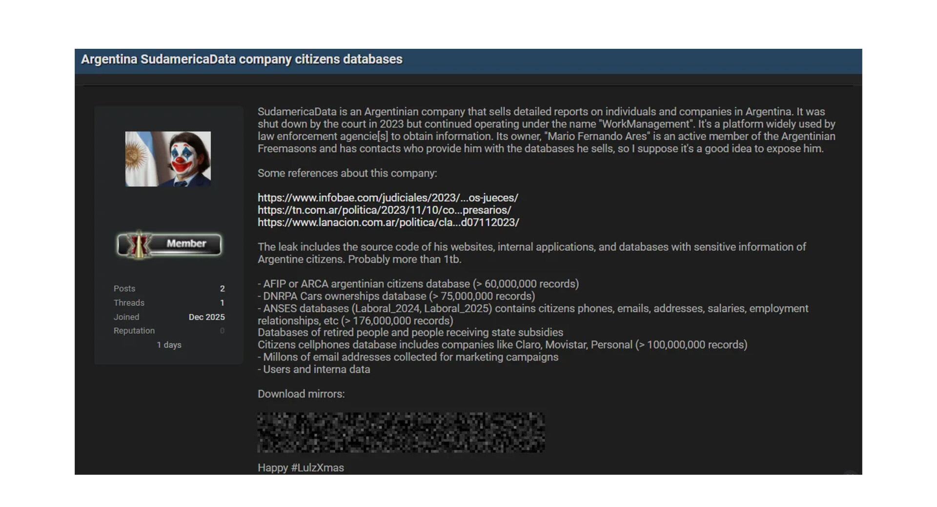 denuncian-una-masiva-filtracion-de-datos-personales-de-ciudadanos-argentinos-en-la-dark-web-1 Denuncian una masiva filtración de datos personales de ciudadanos argentinos en la dark web