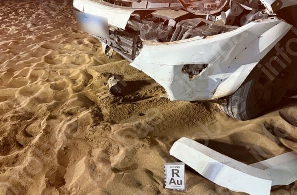 Así quedó el paragolpes delantero de la Amarok