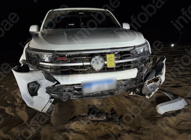 Asi quedó el frente de la camioneta 