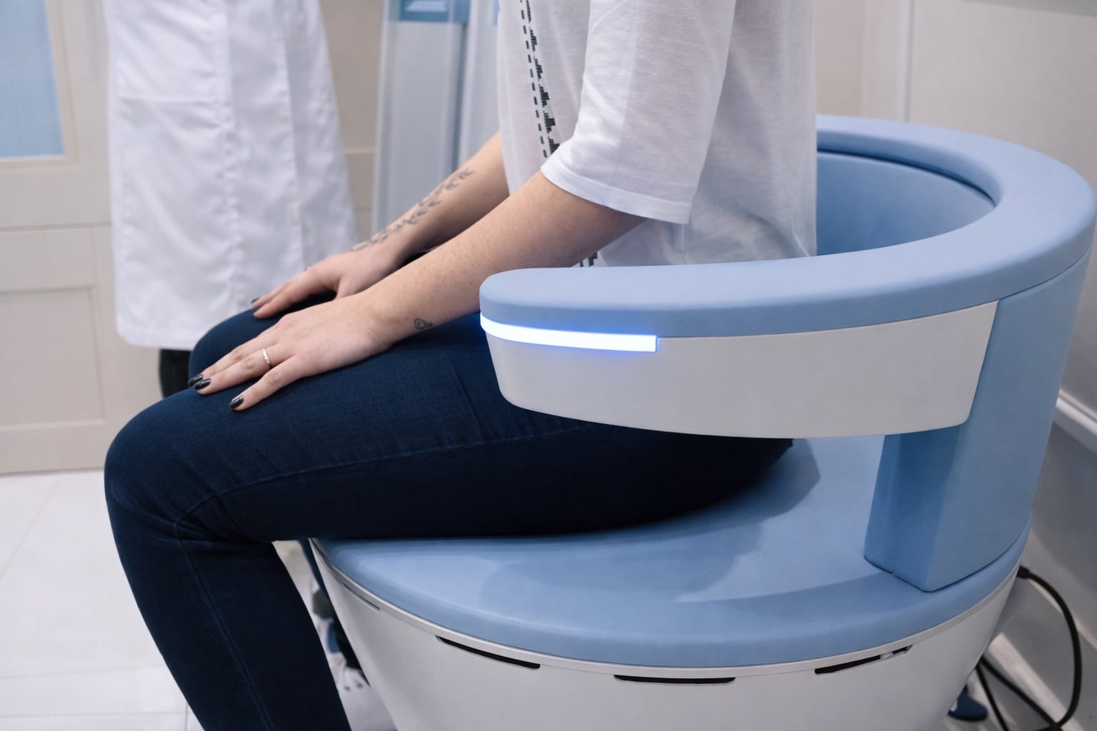 La FDA aprobó el uso de la silla Emsella, que se popularizó en Estados Unidos y Europa por su eficacia y seguridad para tratar la incontinencia urinaria (Imagen Ilustrativa Infobae)