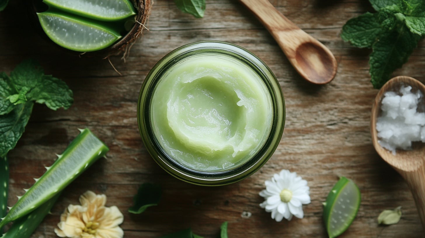 El gel de aloe vera, la fécula de maíz y el aceite de coco forman la base de esta crema antiarrugas hecha en casa. (Imagen Ilustrativa Infobae)