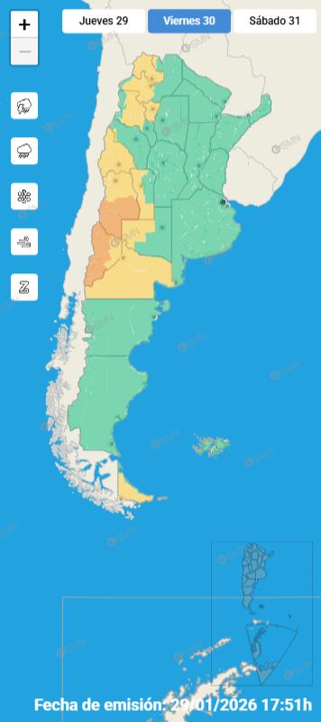 Alerta temprana por tormentas y posible nevada en la cordillera de Mendoza marcan la situación meteorológica en Cuyo para fin de mes