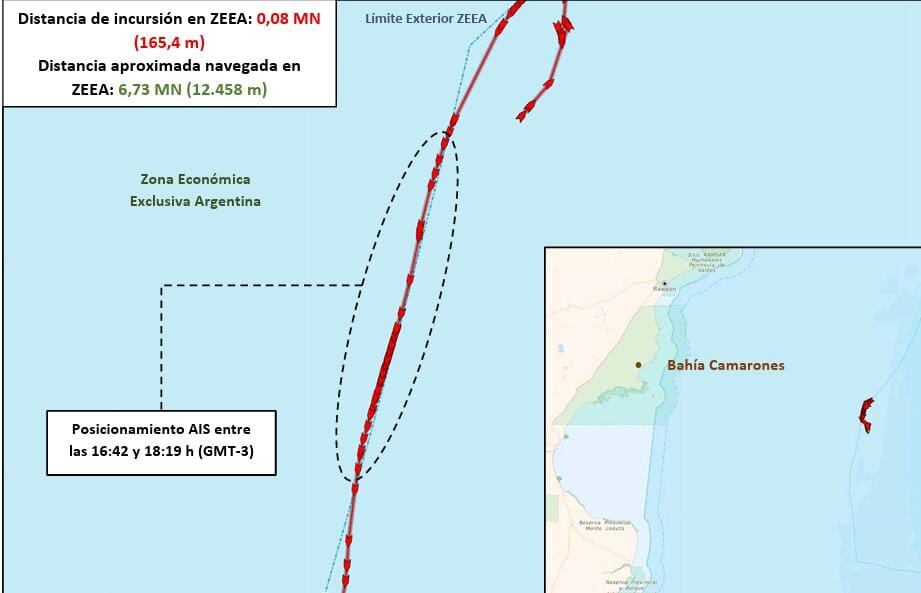 La zona en la que fue detectada la embarcación (PNA)
