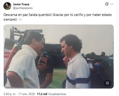 Javier Frana se despidió de Salata en redes
