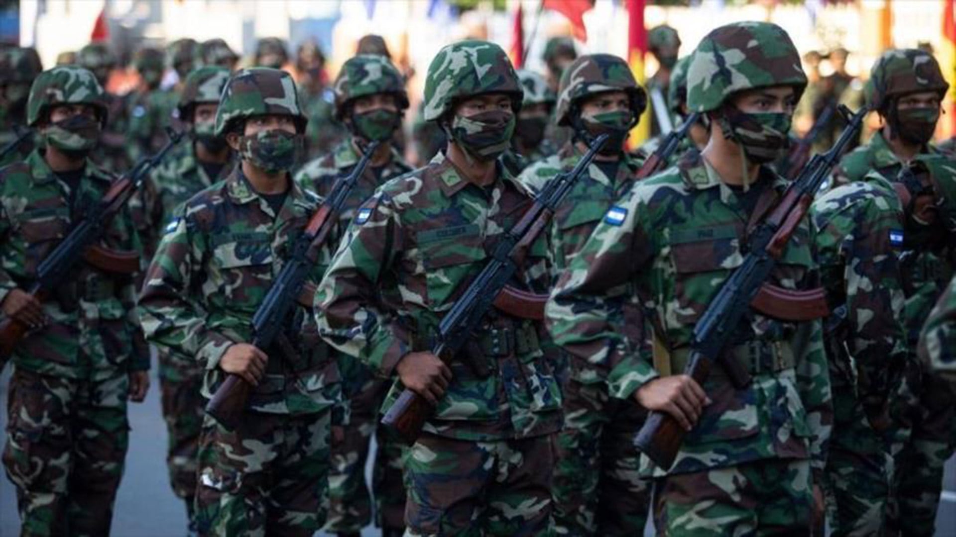 Soldados nicaragüenses desfilan en Managua en septiembre de 2021 (Foto archivo)