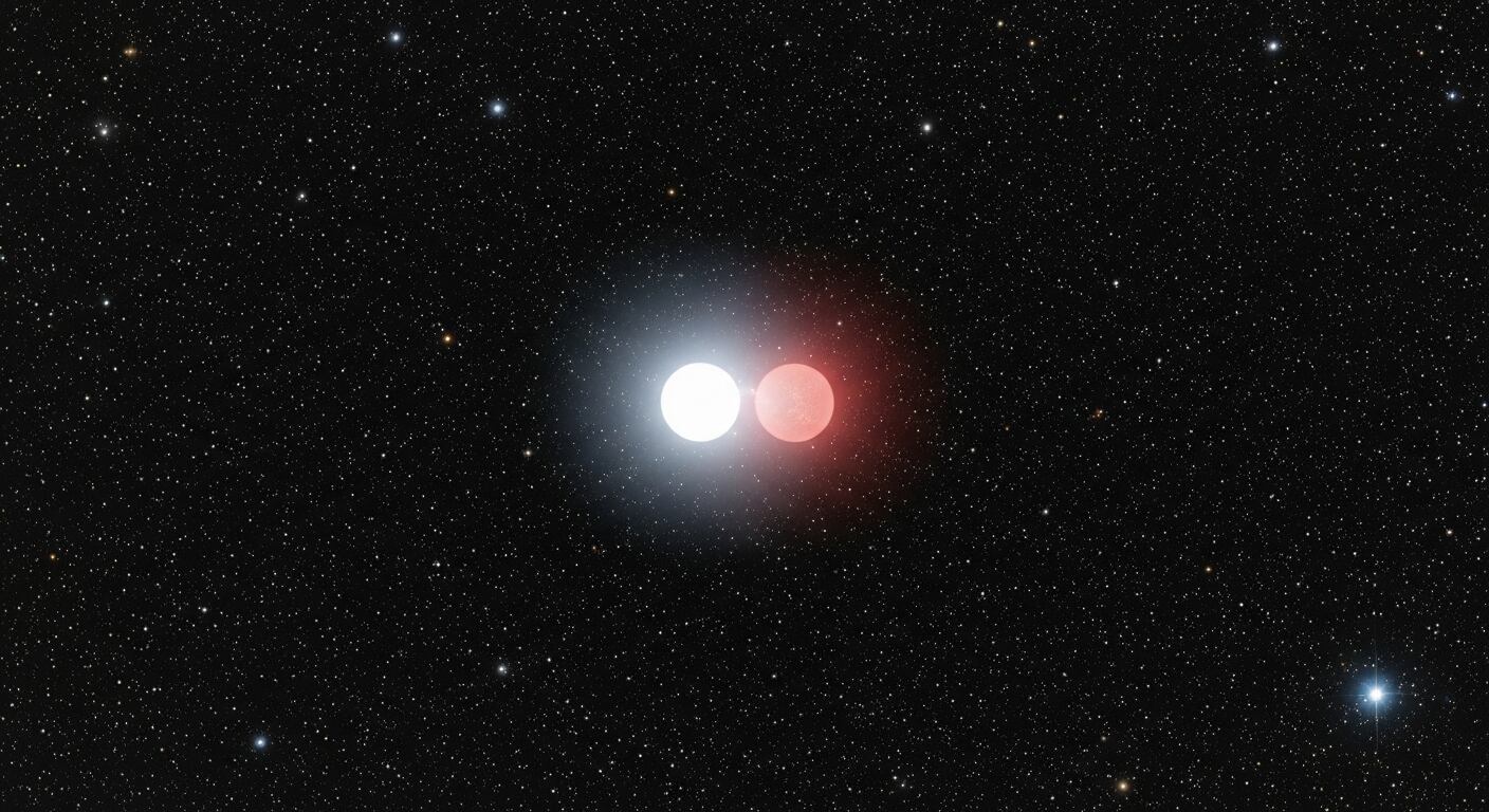 La proximidad extrema entre ambas estrellas permite que la enana blanca absorba gas y lo expulse directamente al espacio (Imagen Ilustrativa Infobae)