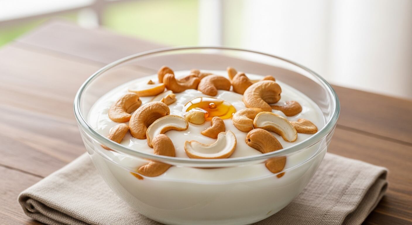 Mezclar cajú con frutas y yogur aporta proteínas, grasas saludables y textura a desayunos y meriendas balanceadas (Imagen Ilustrativa Infobae)