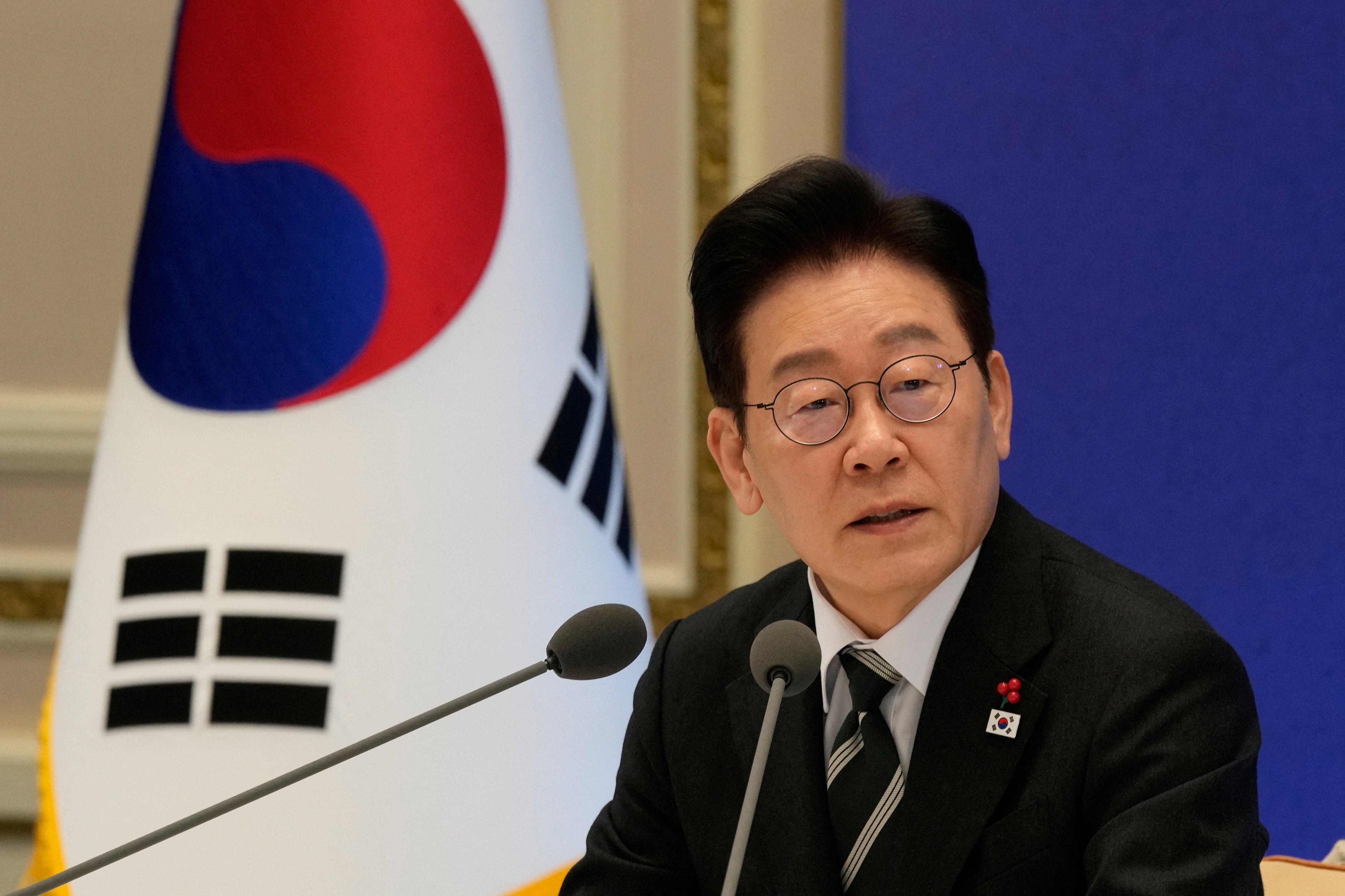 El presidente surcoreano Lee Jae Myung (Ahn Young-joon/REUTERS)