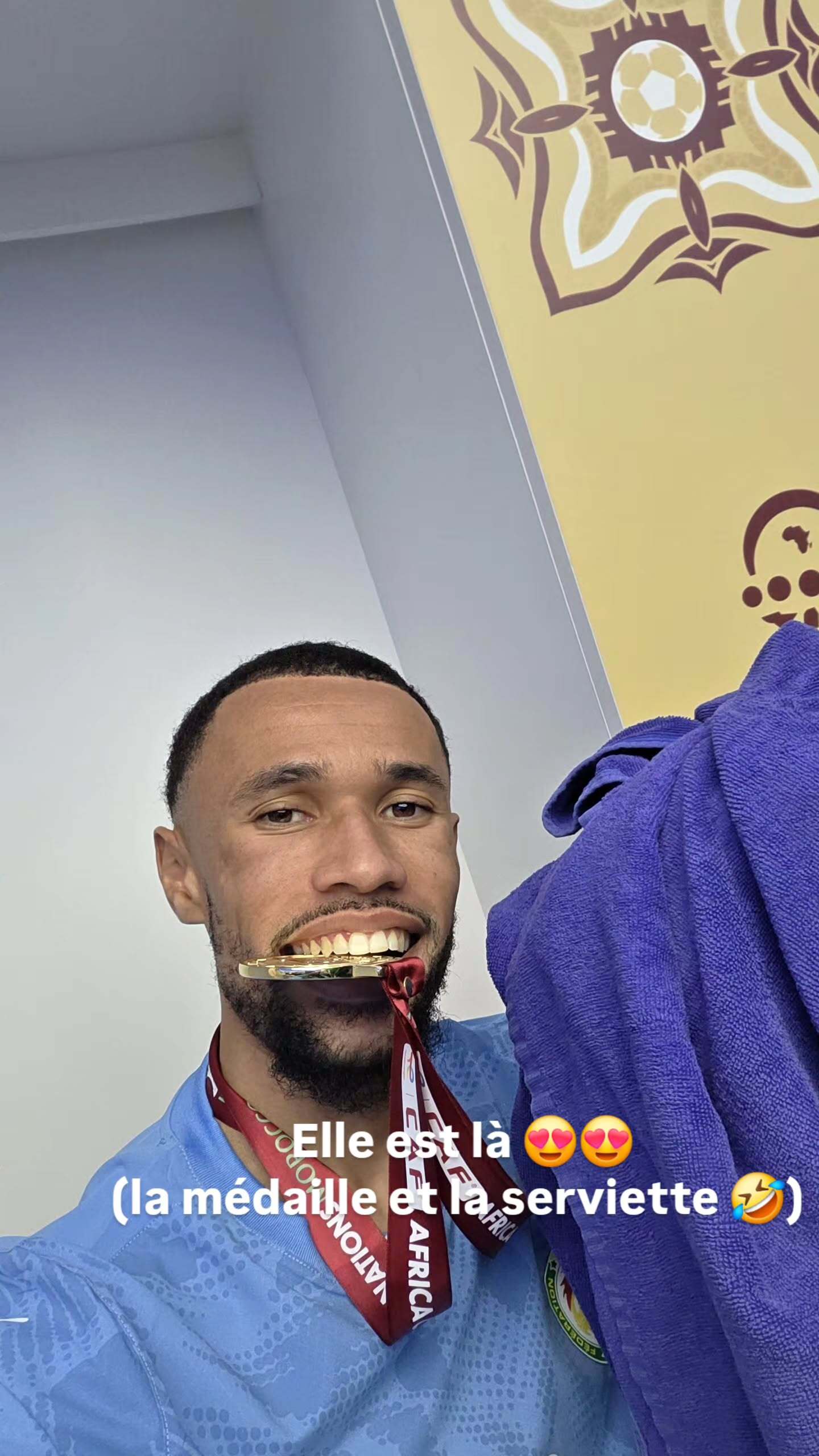 El arquero subió una foto con la toalla 