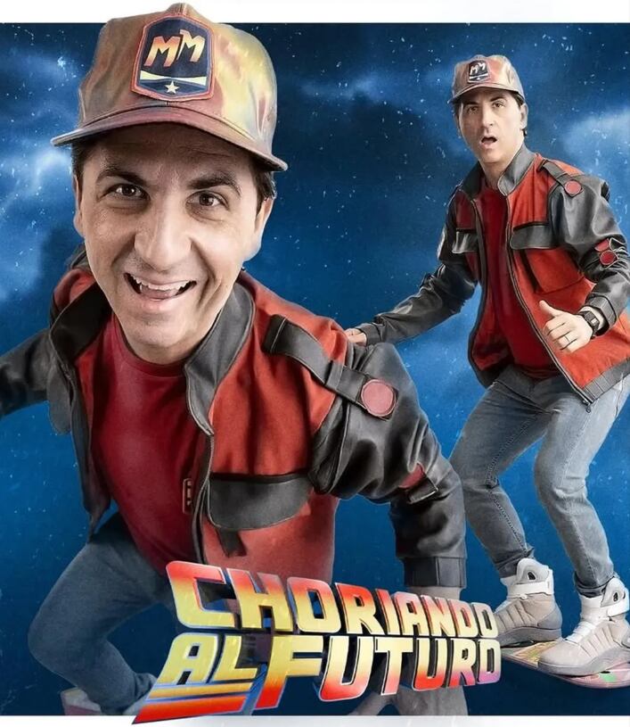 El nuevo show Choriando al futuro utiliza una línea del tiempo en el escenario para explorar pasado, presente y futuro en clave de humor