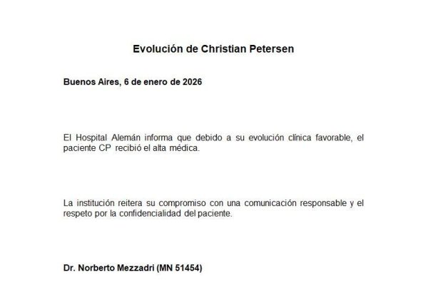 El primer posteo de Christian Petersen luego de recibir el alta médica: “A seguir”