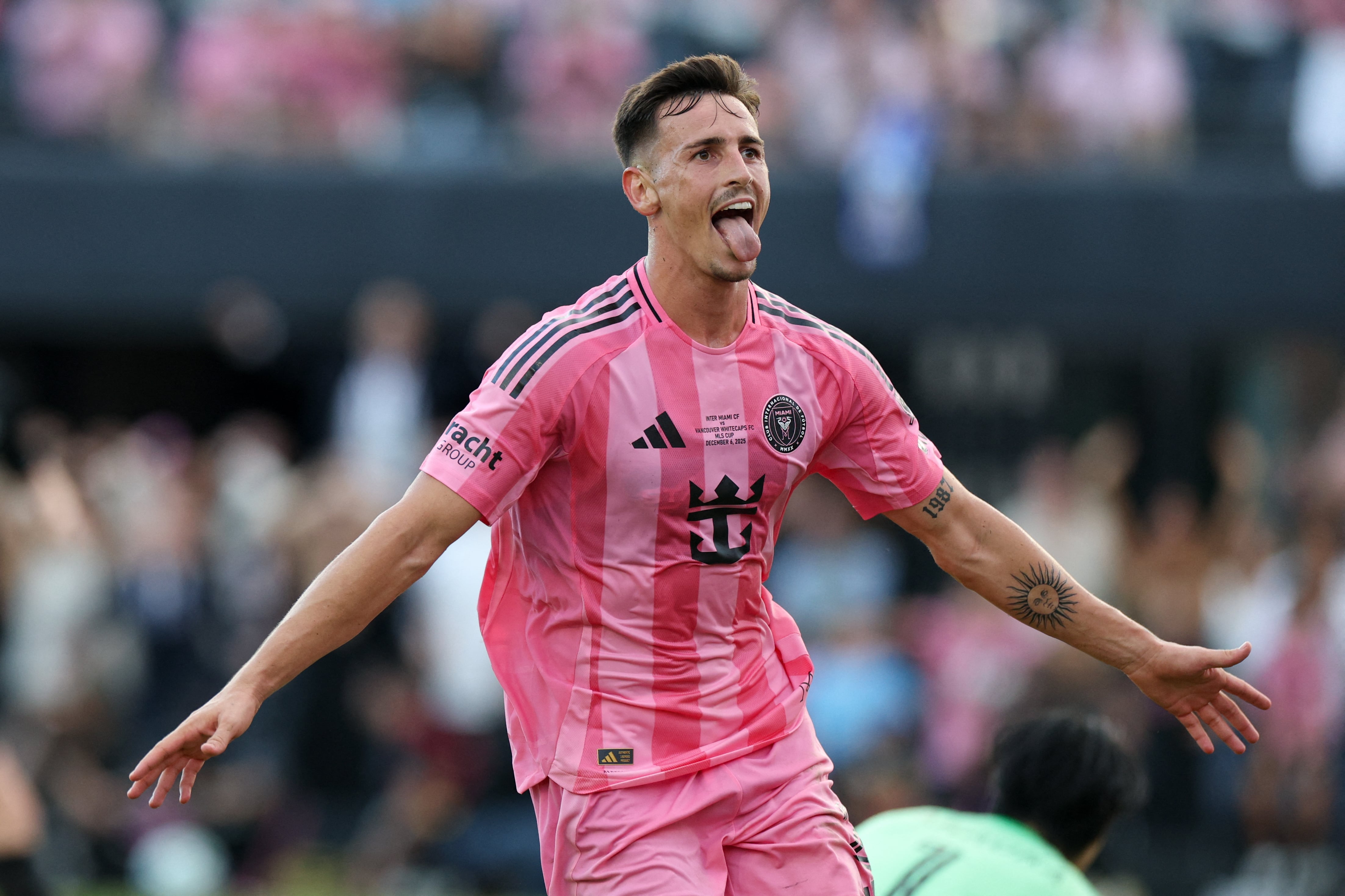 Tadeo Allende, pieza clave en el ataque del Inter Miami. El cordobés continuará en el campeón de la MLS (Nathan Ray Seebeck-Imagn Images)