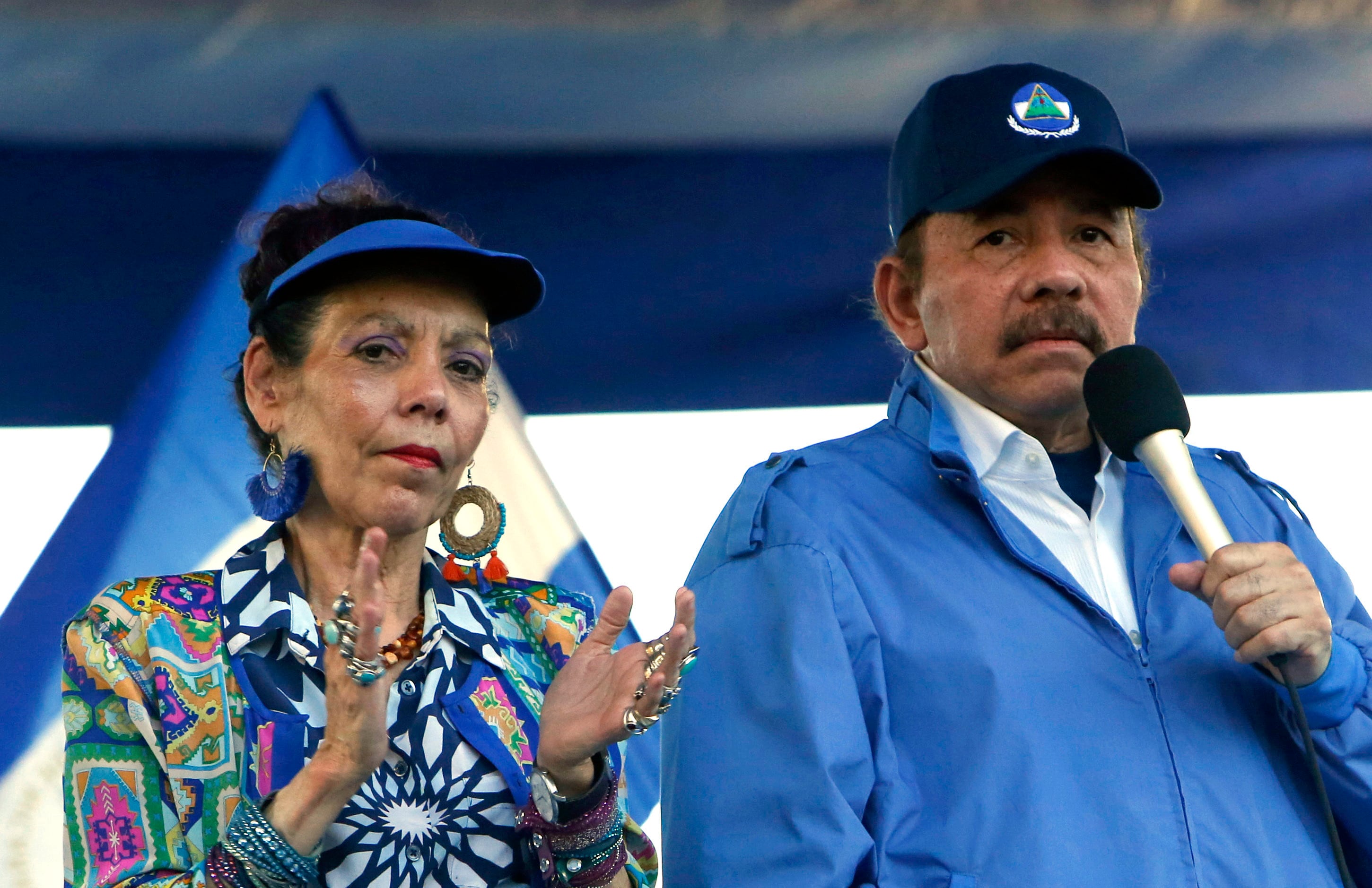 Daniel Ortega, y Rosario Murillo lideran la dictadura en Nicaragua (AP Foto/Alfredo Zuniga, Archivo)