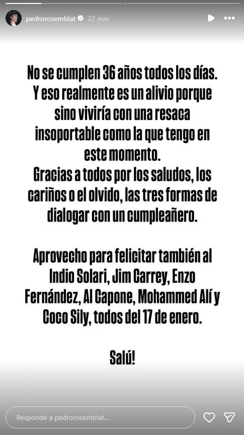 El romántico saludo de cumpleaños de Lali Espósito a Pedro Rosemblat con fotos íntimas de sus vacaciones en Brasil