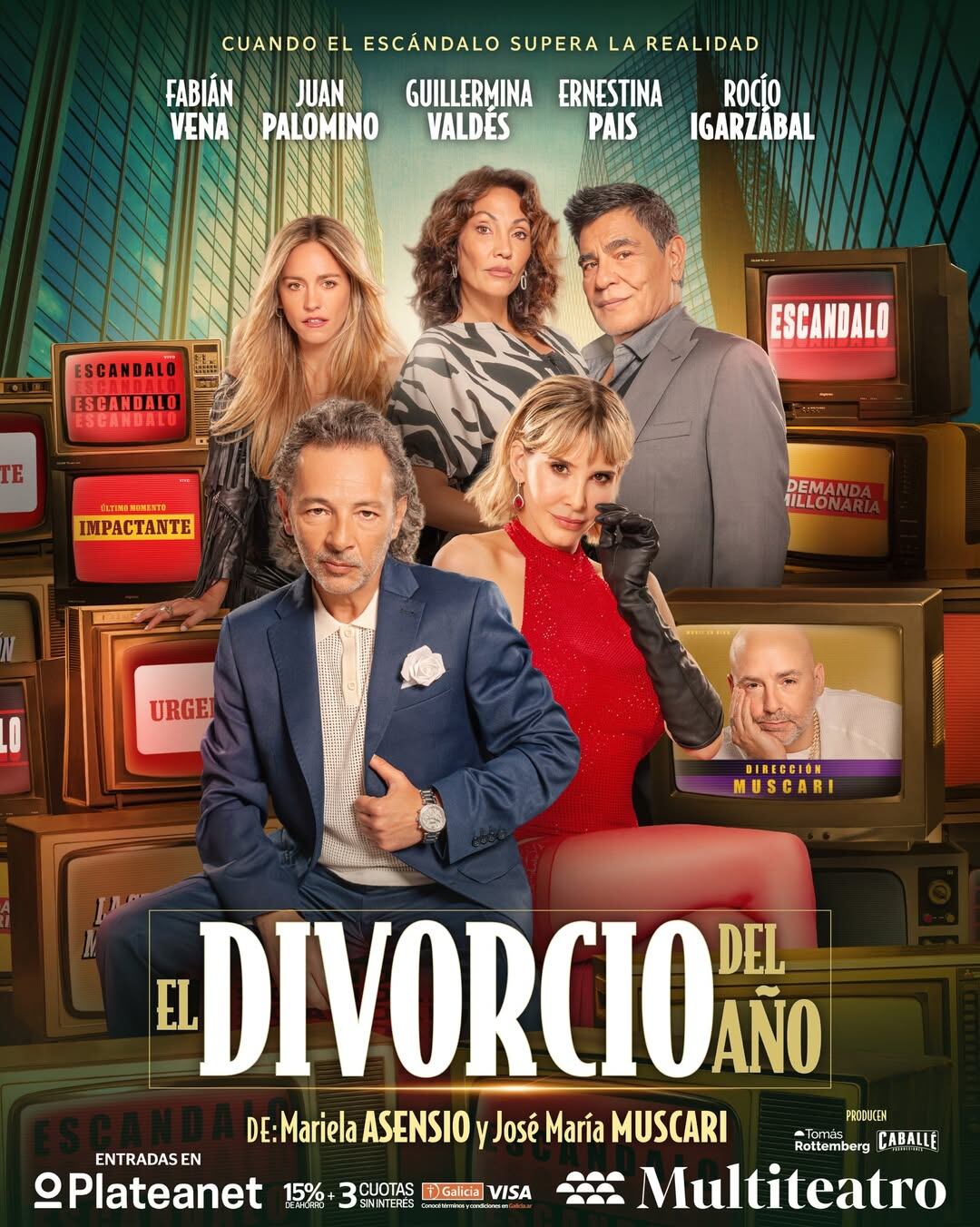 Fabián Vena estrena la obra El divorcio del año junto a Guillermina Valdés, Ernestina Pais, Juan Palomino y Rocío Igarzabal 