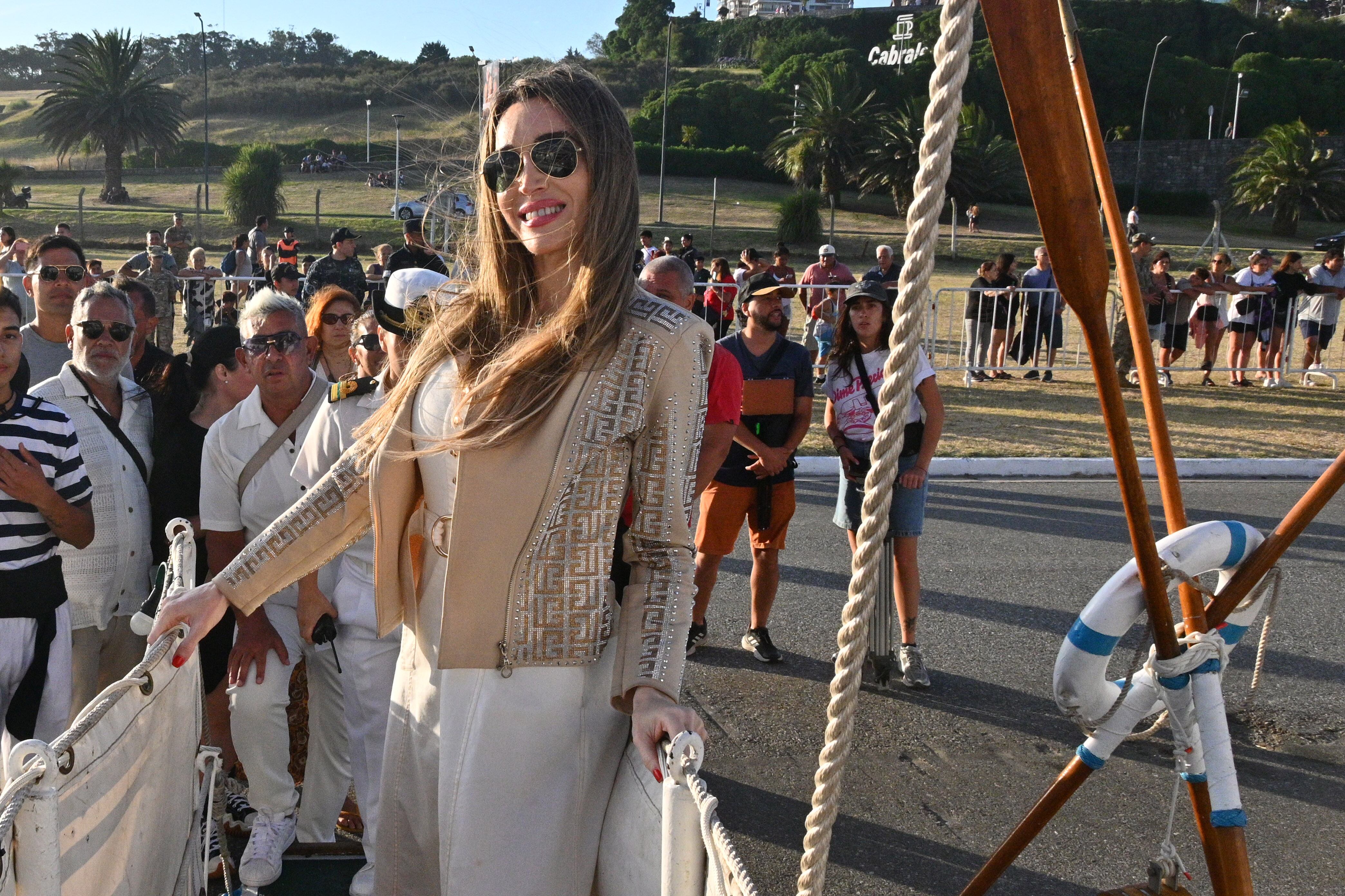 Fátima Florez durante su ingreso a la Fragata Libertad (José Tetty)