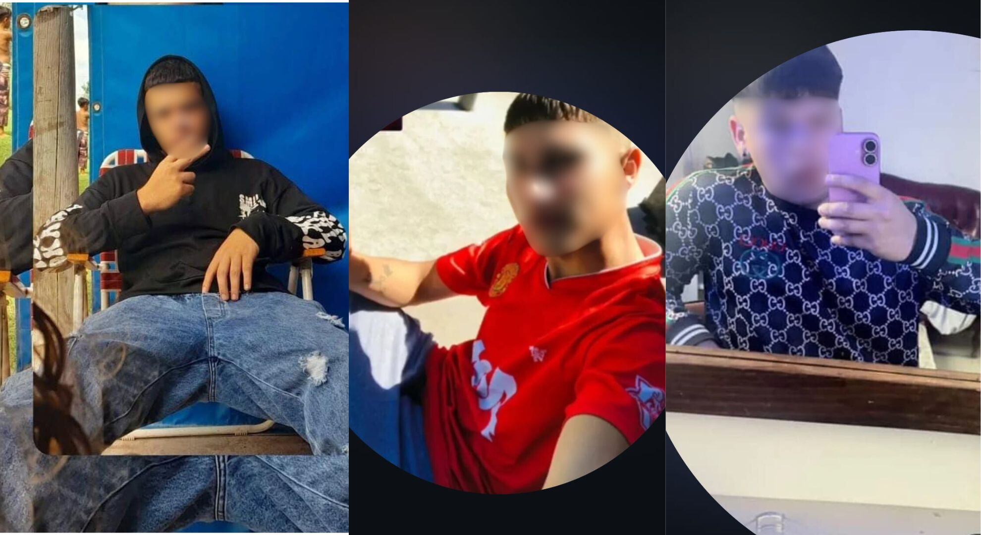 O. L., B. C., y J. U., los tres acusados de haber agredido a Alan