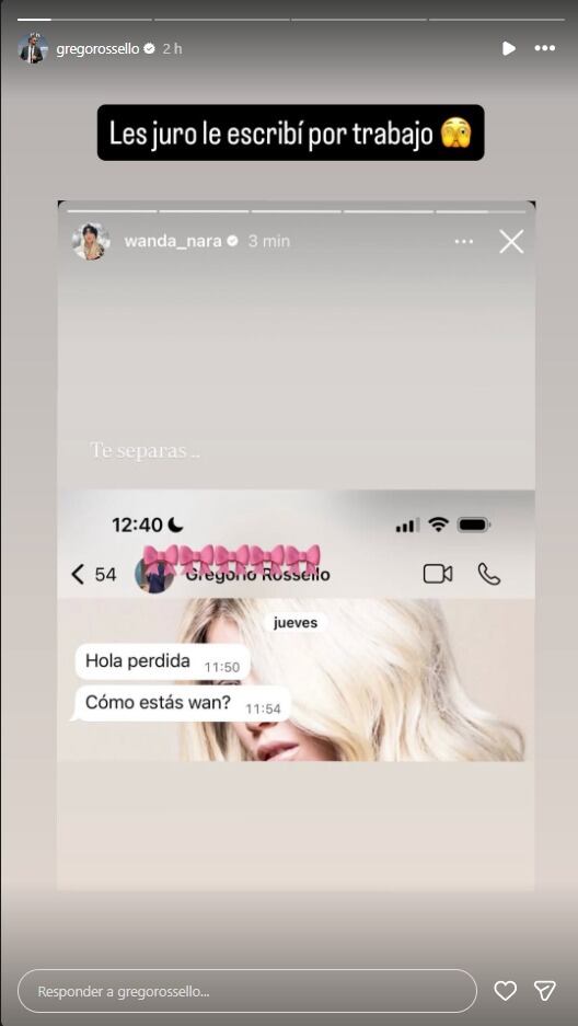 Grego Rossello contó el susto que se llevó en su intento de conquistar a Wanda Nara: “Pensé que era Martín Migueles”