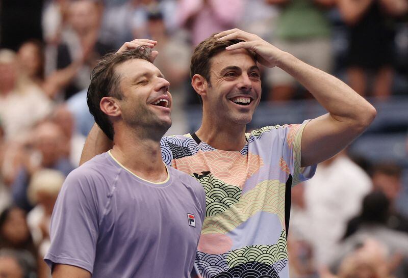 Zeballos y Granollers festejan tras consagrarse en el US Open 2025 (Fuente: REUTERS/Mike Segar)